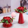 Reusable Candle Holder Red Christmas Desktop Ornament Creative Christmas Candlestick  Gift
