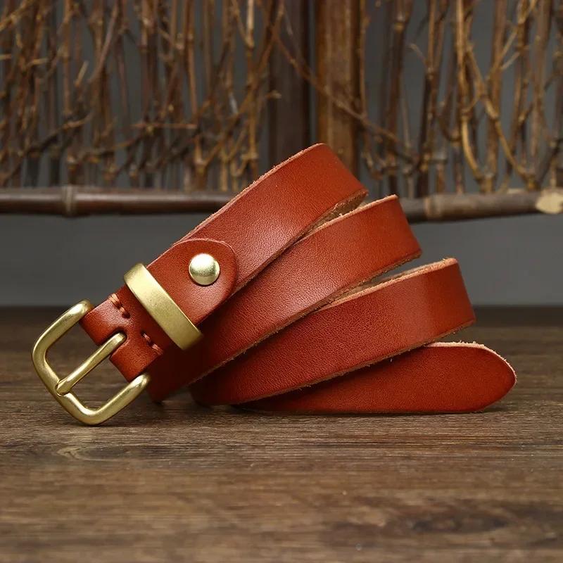 2,3 см чистая коровья кожа высокого качества натуральная кожа тонкие ремни для женщин брендовый ремень латунная пряжка модные винтажные джинсы ковбойские чинтос
