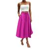 Women's Skirt Bohemian Skirt Solid Color Casual Skirt With Pockets
