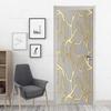 3D Geometric Door Sticker Self-adhseive Vinyl Full Door Wrap Cover Stickers Modern Abstract Geometry Wall Art Mural Decorations