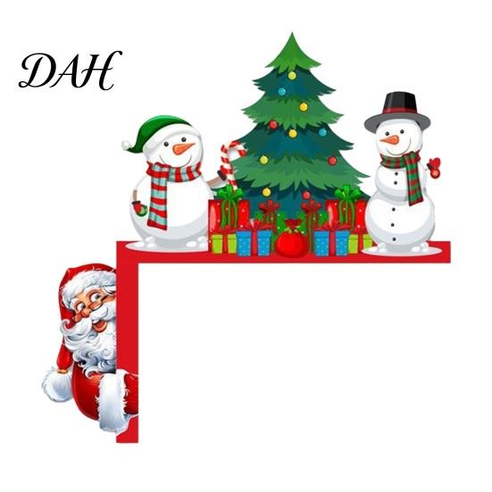Wooden Door Frame Topper Christmas Topper, Corner Sign, Santa Snowman Gingerbread Decorative Toppers Man Decor for Home Holiday Party Decoration