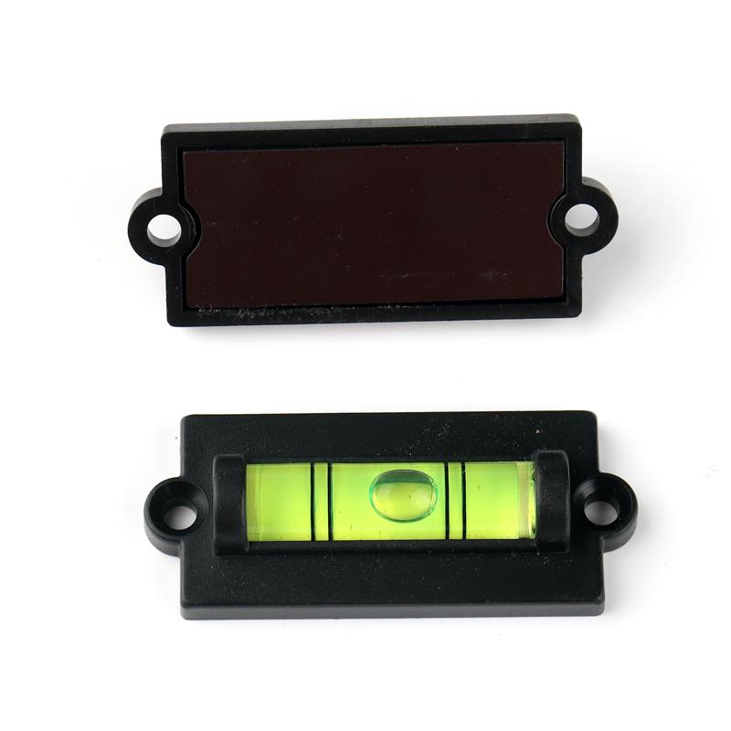 Red-Orange Plastic T-Shaped Bubble Level, Hole Mount Installer Balancer