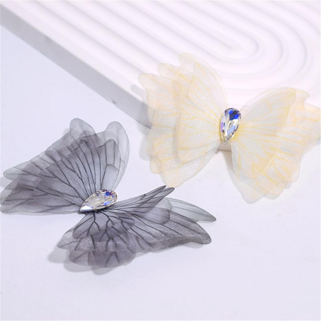 Набор для творчества «Бабочка из 5-слойного тюля с хрустальной каплей» для ручного изготовления одежды, заколки для волос, аксессуаров 10 шт.