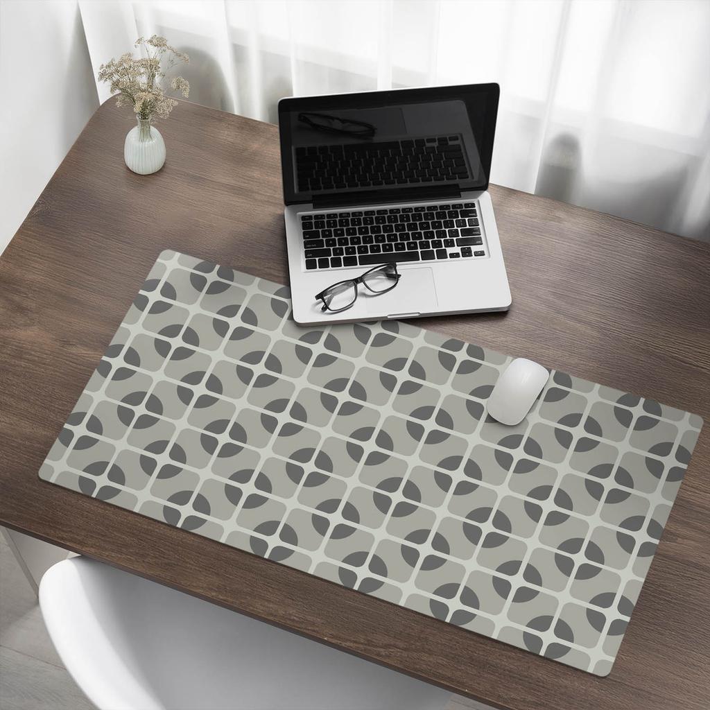 Desk Mat with Graphics for Home and Office Geometric Retro Pattern 100x50 cm