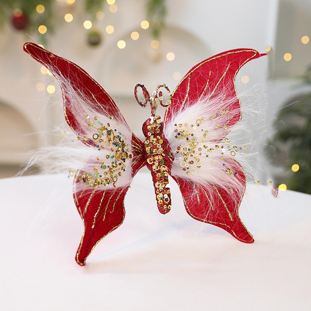 Блестящий Глиттер Сделай Сам Подвесной Декор Бабочка Искусственное Украшение для Рождественской Елки Праздничный Декор