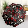 1pc Vampire Gothic Automatic Umbrella - 8-Rib Portable Folding Black Iron Frame for Outdoor, Beach, Travel, Beach Umbrella,104