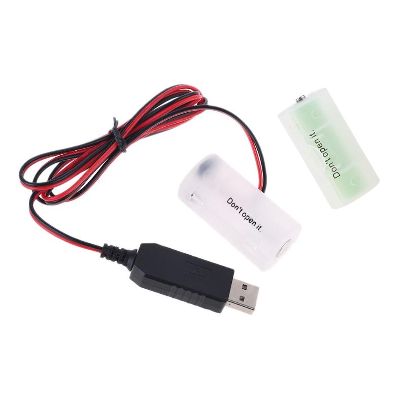 Устранитель батареи USB-источник питания Кабель Замена батареи 1,5 В типа C для радио, электрической игрушки, часов, светодиодной ленты, калькулятора