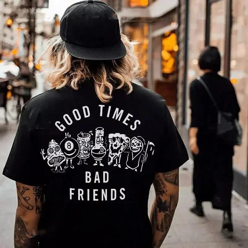 Готические футболки Harajuku Biker Skull Graphic T Shirts Men Fashion Trend Short Sleeve Tops Dark Punk Skulls Retro T Shirt Male Oversize Tee