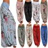 Women Printed Band Width Loose Leg Pants Casual Pants