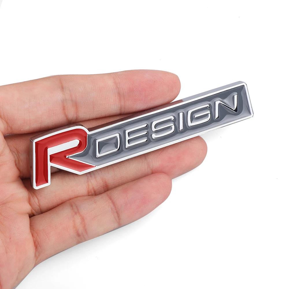 1pc 3D Metal Car Badge Sticker Gutter Body Trunk Decor Car Accessories For Volvo Rdesign AWD S40 S60 S70 S80 S90 V40 V50 V60 V70