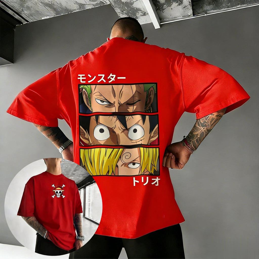 Футболка мужская и женская хлопковая с коротким рукавом, летняя коллекция 2026 года, с графическим принтом Зоро и Санджи, в стиле стритстайл, повседневная, Y2K.