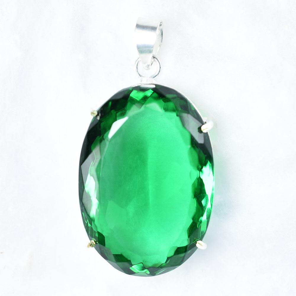 Natural 120.65 Ct Oval Cut Topaz CERTIFEID 925 Sterling Silver Green Pendant MY.PD-333-NS