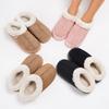 1Pair Thick Non Slip Outdoor Indoor Women Winter Fluffy Fur Slipper Thick Sole Plush Shoes
