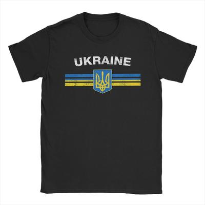 Украинский Герб Флаг Украины Футболки Унисекс 100% Хлопок Забавная Футболка Круглый Вырез Футболка С Коротким Рукавом Топы Лето