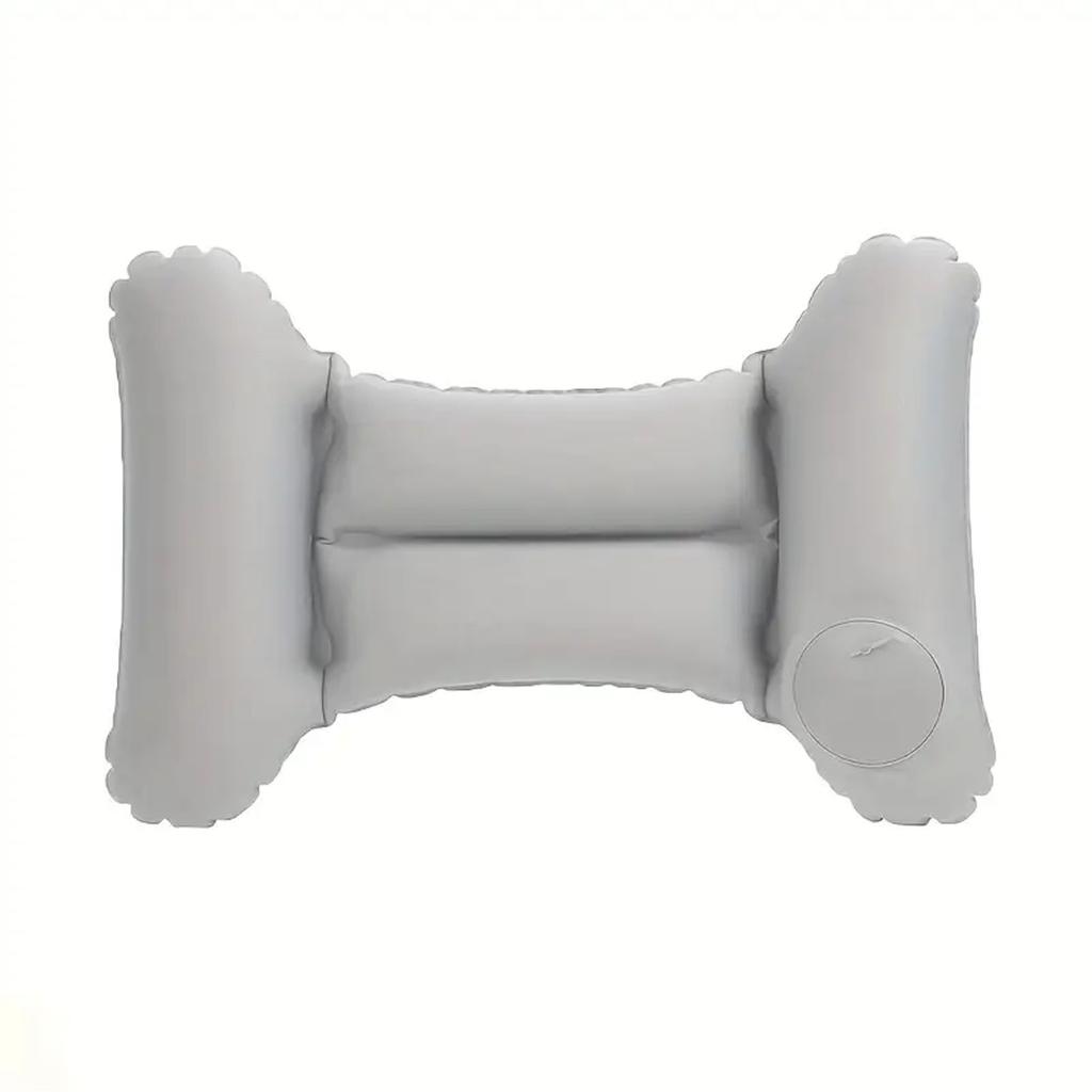 1-Piece H-Shaped Inflatable Travel Lumbar Pillow, Portable Travel Pvc Flocking Press-Inflatable Lumbar Support Pillow, Office Chair Backrest Pillow