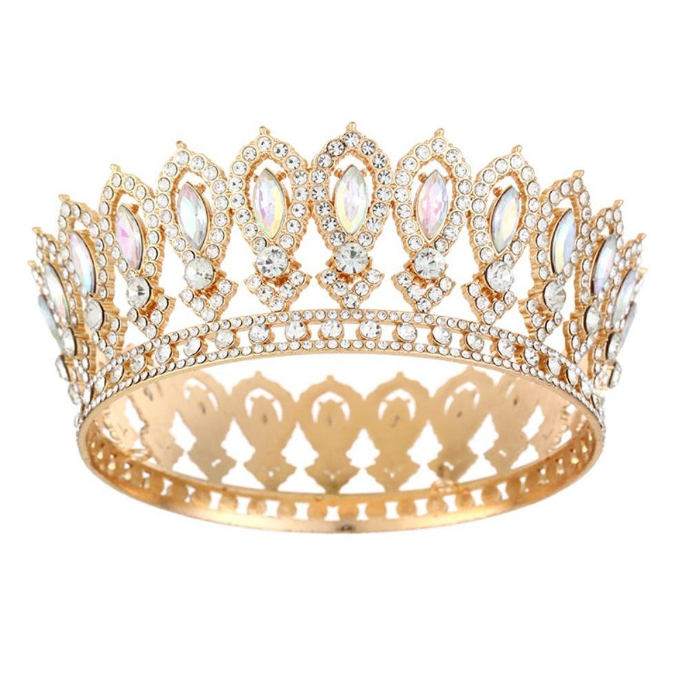 Европейская Принцесса Королева Диадема Королевские Диадемы Свадебные Короны Кристальная Полная Корона Топпер для Торта