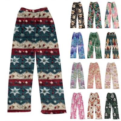 Женские зимние клетчатые брюки, длинные брюки, спортивные брюки