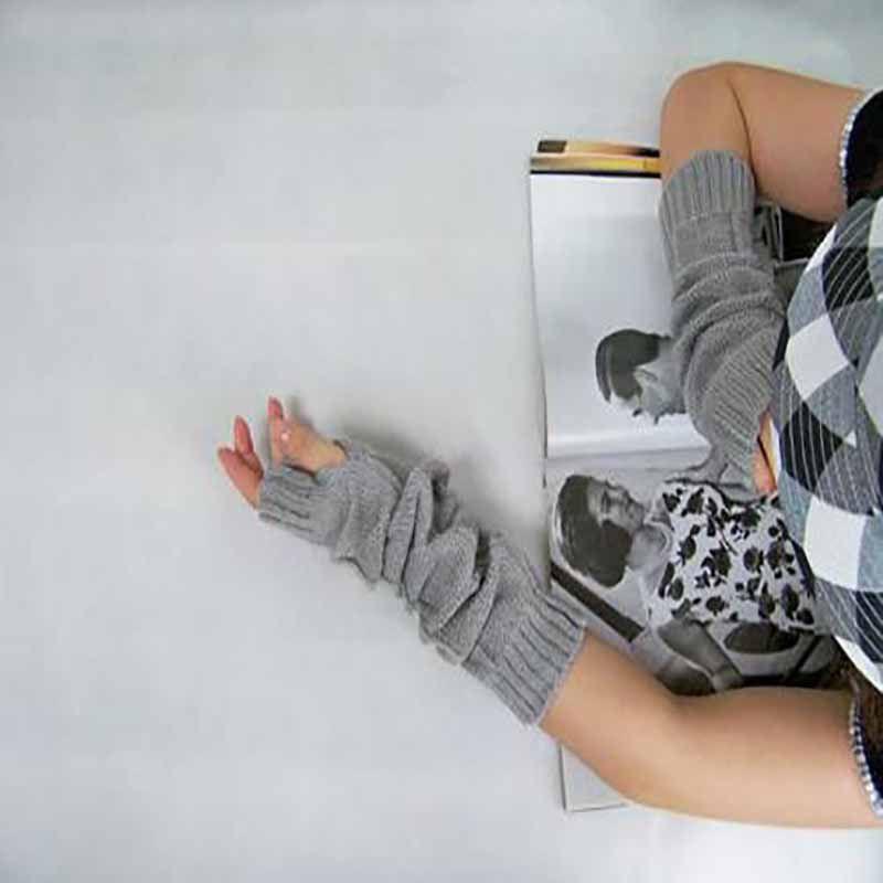 Стильные Модные Женские Перчатки Митенки Длинные Без Пальцев Вязаные Крючком Для Комфорта