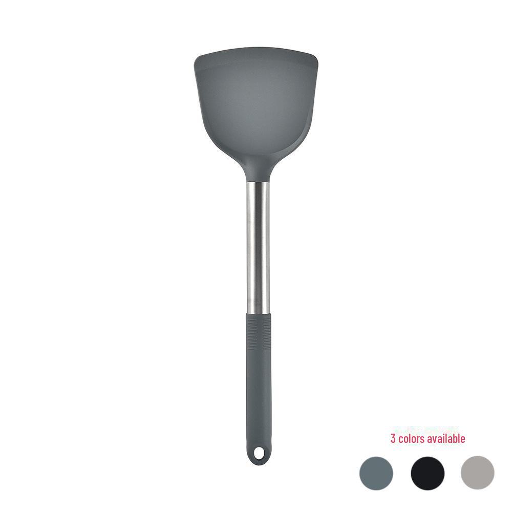Вращающийся силиконовый набор кухонных принадлежностей: В комплект входят лопатка, ложка для супа, столовые приборы с антипригарным покрытием и ведро для хранения.