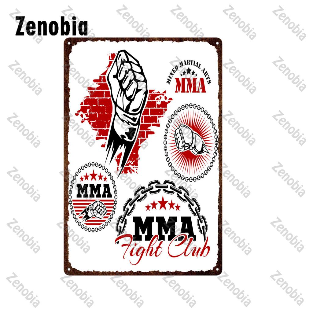 Металлический знак ММА, смешанные боевые искусства, бойцовский клуб, металлический плакат, жестяные знаки, винтажная табличка, декоративная тарелка, боксерский ринг, клуб, спортивный зал, декор