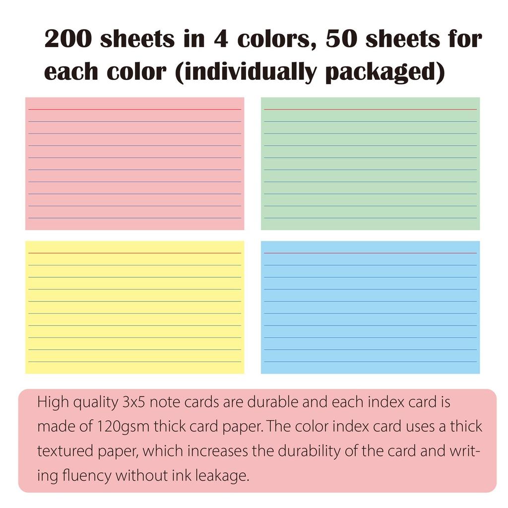 Цветные карточки, 200 обучающих карточек в линейку, наклейки для указателей, карточки для заметок в линейку, пустые карточки для заметок, карточки для заметок, визитные карточки