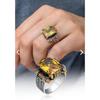 Кольцо Citrine Stone Square Design из стерлингового серебра 925 пробы