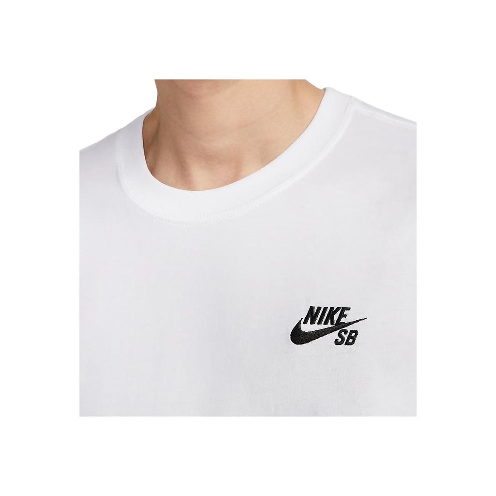 Nike Sb Удобная Повседневная Футболка с Круглым Вырезом и Коротким Рукавом для Занятий Спортом Мужские Футболки Белая HM4457100