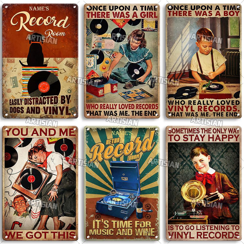Классические виниловые пластинки настенная тарелка винтажная музыка металлическая жестяная вывеска настенное искусство металлический плакат мужская пещера кафе клуб индустриальный декор