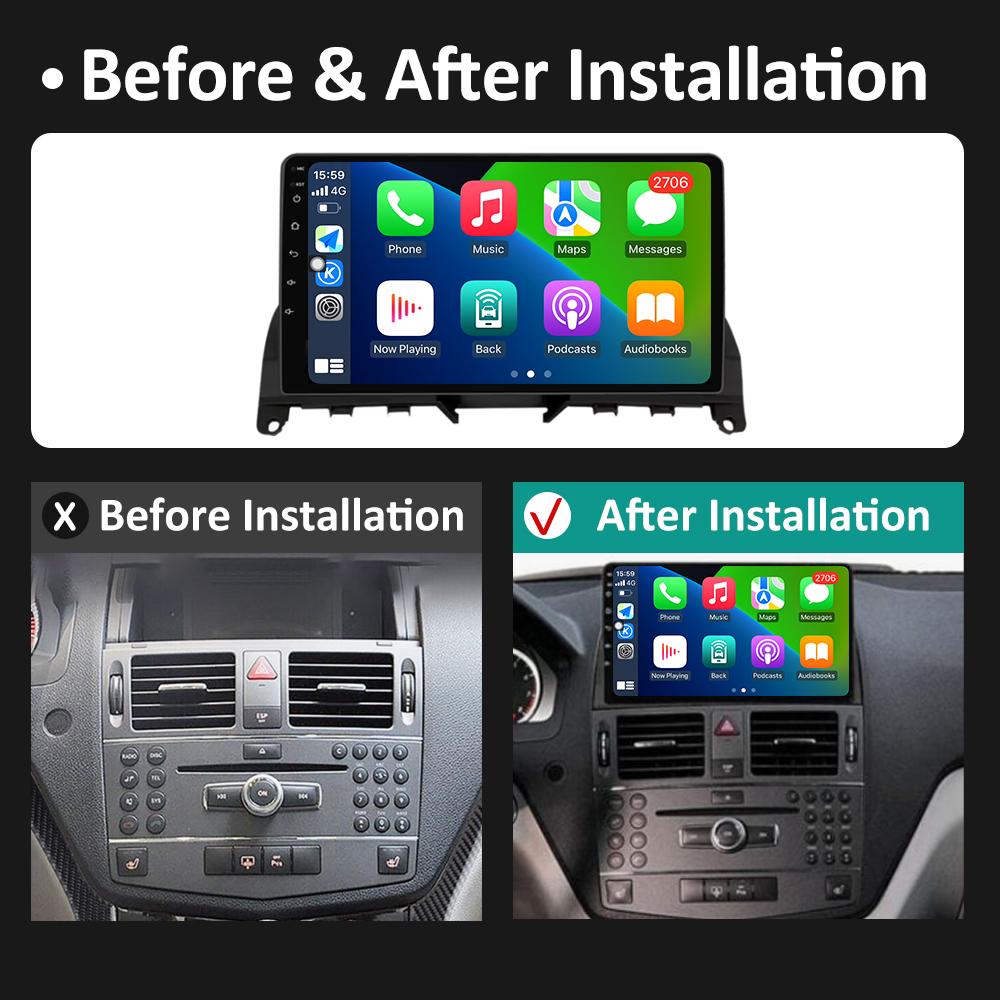 Для Mercedes Benz C Class3 W204 S204 2006 2007 2008 2009 2010 2011 Android 14 Intelligenr System Bluetooth Вентилятор охлаждения GPS Navi