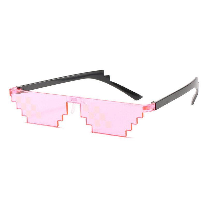 Fashion Sunglasses Women Mosaic Dimensional Animation Artifact Pixel Coding Funny Glass Women Men Cermin Mata