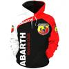 Худи Abarth оверсайз Толстовки Харадзюку Топ Унисекс Одежда 3D-печать Пуловер Повседневные худи для мужчин женщин Аниме Толстовка