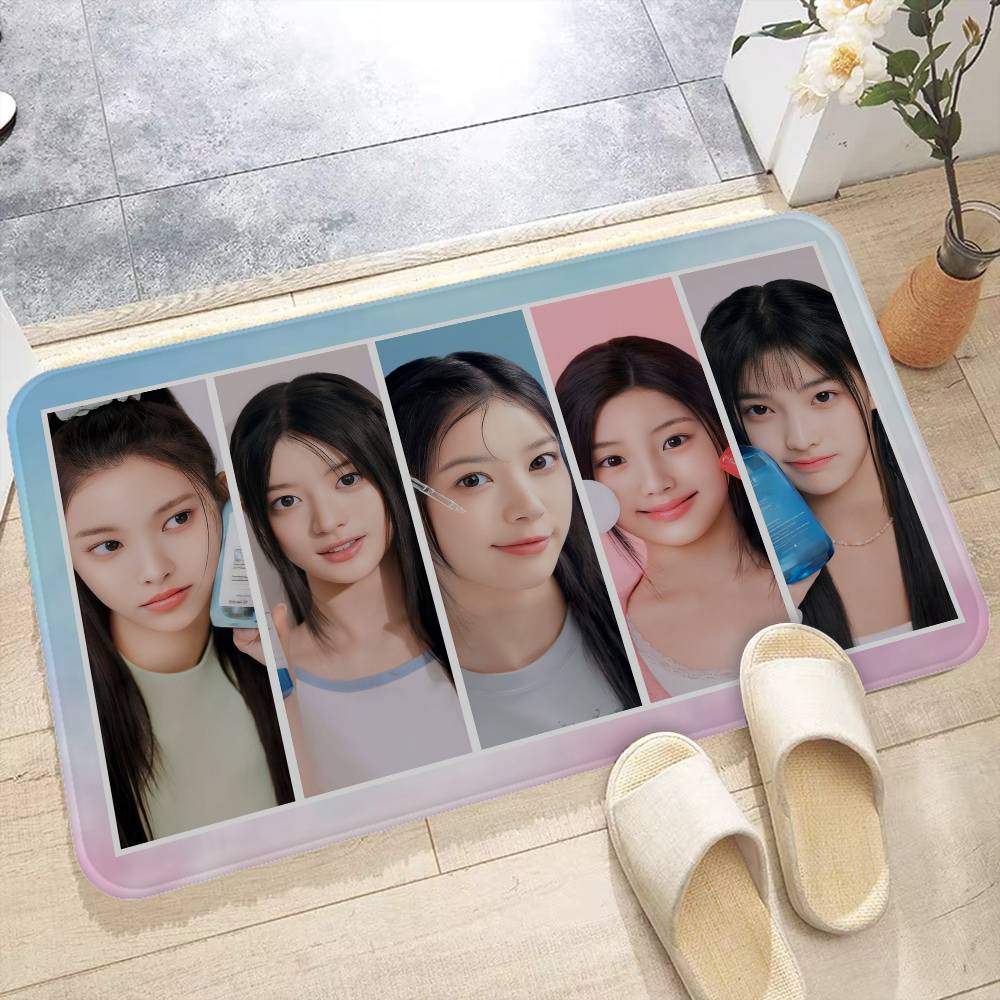Kpop Group I-Illit Cute Girl Entrance Door Mat Nordic Style Home Doormat Bathroom-Toilet Mats Bedroom Hotel Decor Mat