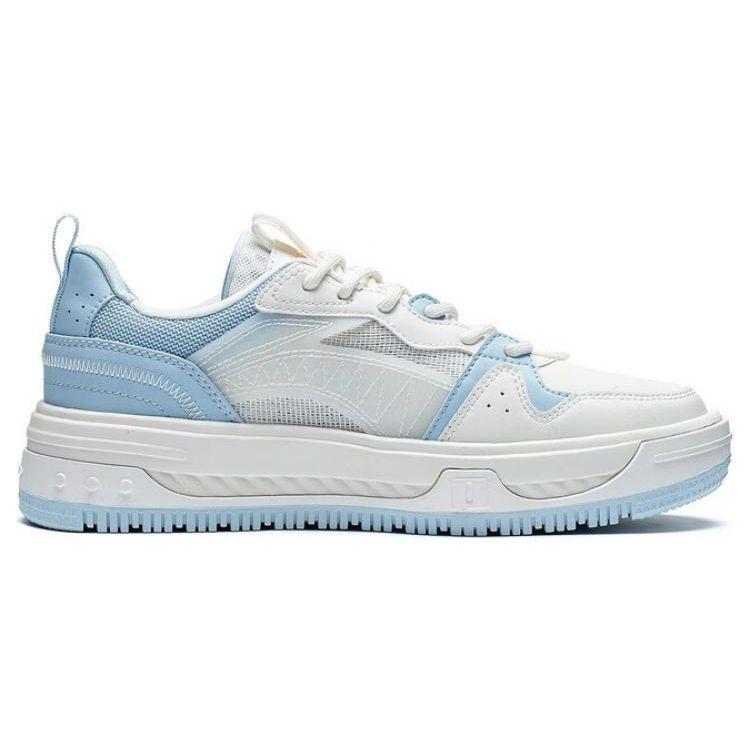 Li Ning Xing Chuan V2 Non-Slip Wear-Resistant Low-Top Skate Shoes Women Skate Shoes White Blue AGCT144-1