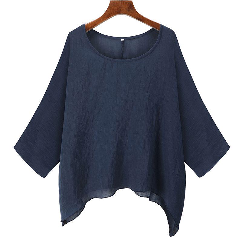Модная женская футболка-кафтан большого размера с неровным подолом для универсального повседневного образа