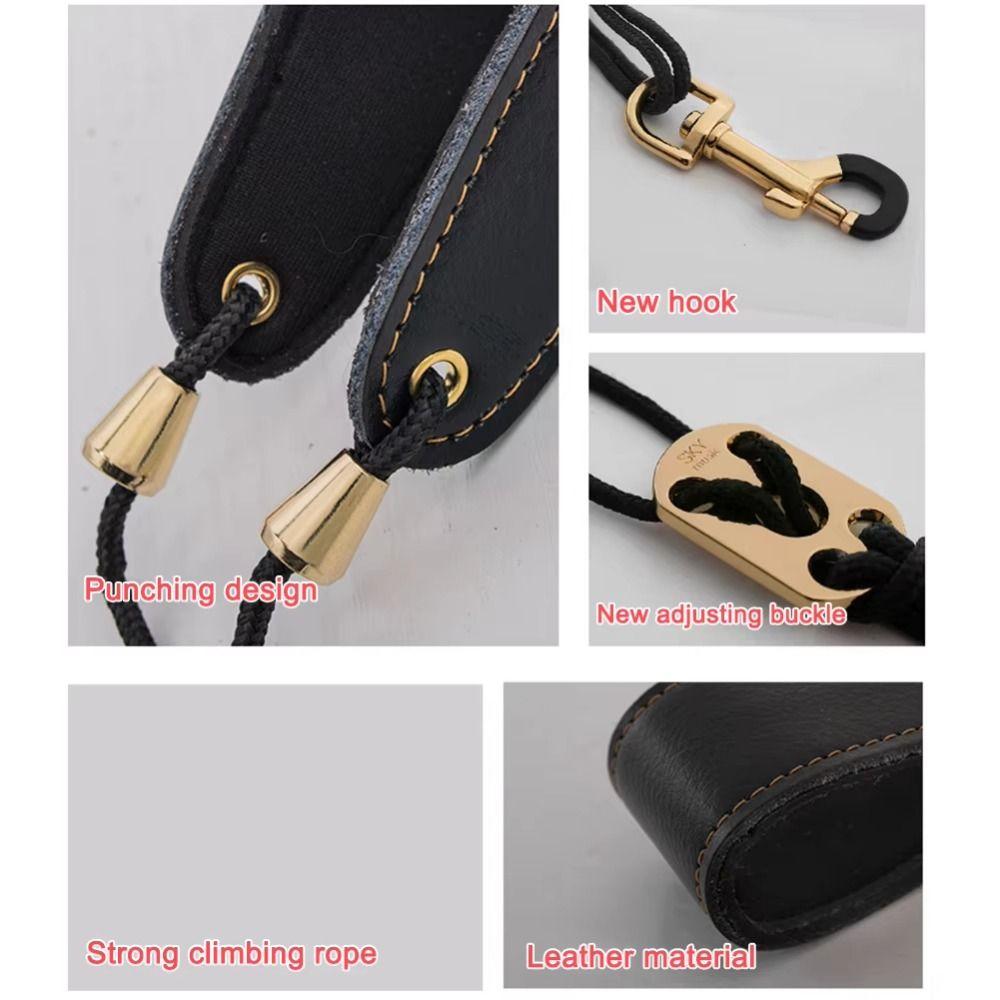 PU Leather Saxophone Neck Strap Adjustable Clarinet Neck Band Music Instrument Accessories