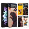 Жесткий ПК чехол для телефона Samsung Galaxy Z Flip 7 6 5 4 Черная крышка для Galaxy Z Flip 3 Складные Fundas Забавная мышь Rock and Roll