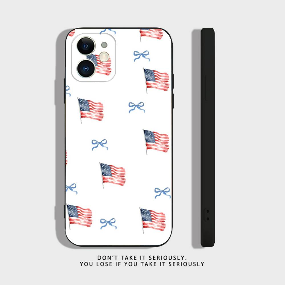 Америка США Флаг Крутой Чехол Для Телефона Для iPhone 17 16,15,14,13,12,11,Pro,XS,Max,XR,Plus,Mini Мягкий Силикон Черный Ударопрочный
