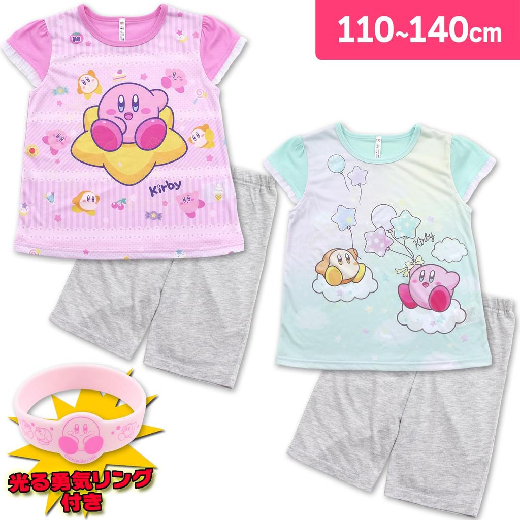 Кирби из Звёзд Отважная Светящаяся Пижама Комплект Топ с Коротким Рукавом и Низ 562 [Bandai] Для Девочек