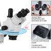 3.5X-90X Simul-Focal Stereo Microscope 360°Swiveling Trinocular Stereo Microscope with Dual Arm Boom