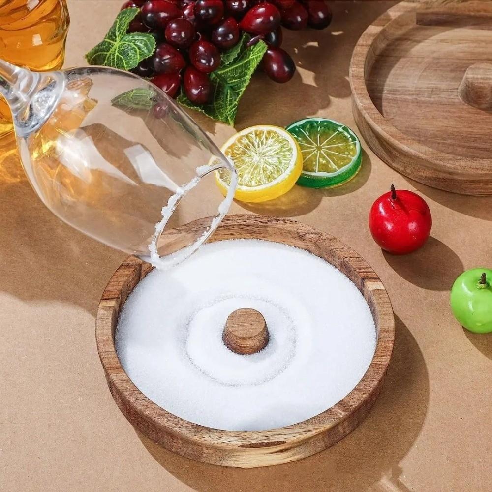 Portable Margarita Salt Rimmer Wooden Cup Salt Rimmer Salt Sugar Tray Drinks Garnish