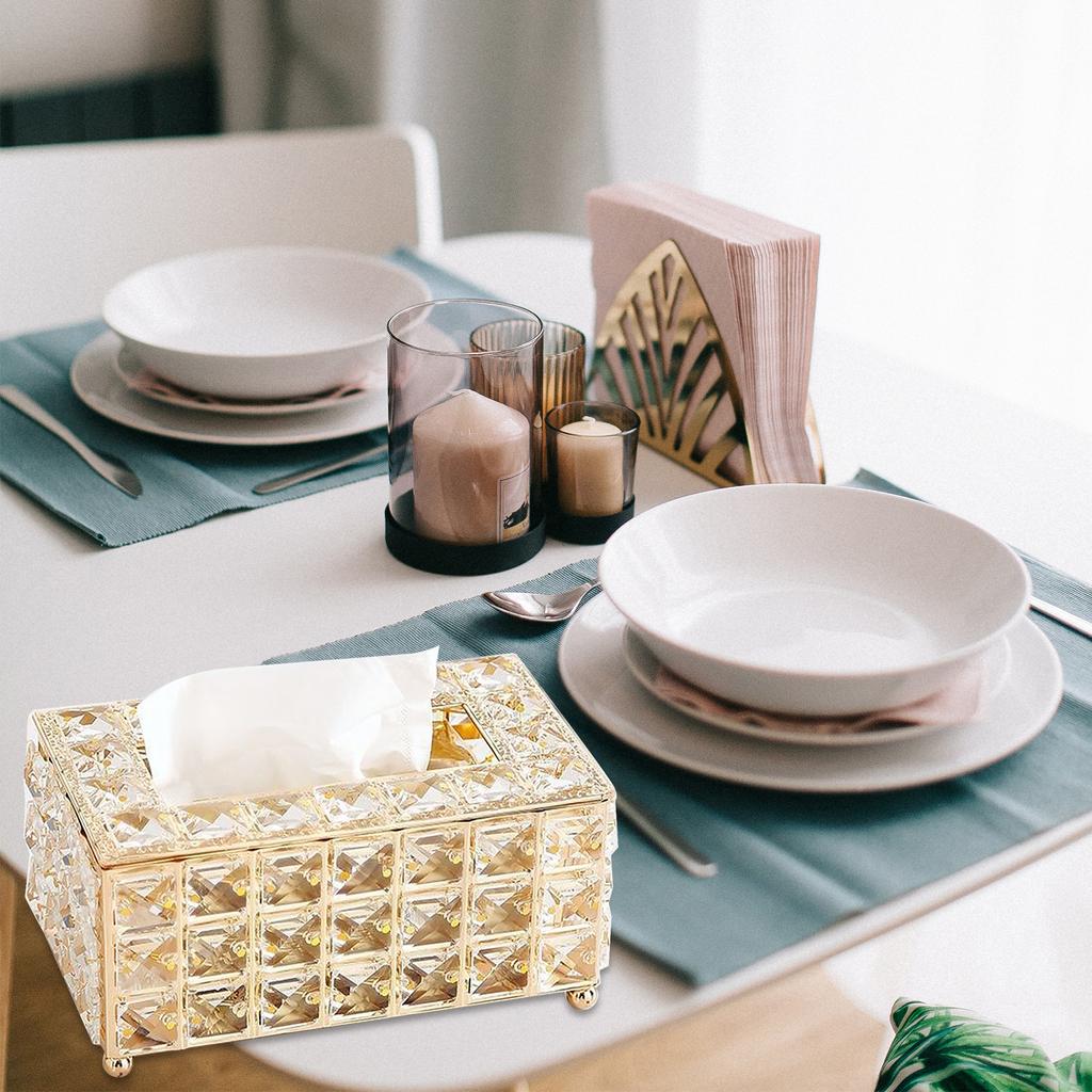 Хрустальная коробка для салфеток, прямоугольный декоративный держатель для коробки салфеток, сверкающий держатель для салфеток, салфетка для лица