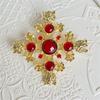 Позолоченная винтажная брошь-подвеска Крест с головой льва - Резная смола Универсальная женская булавка Корсаж