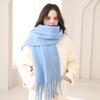 Macaron Color Solid Color Thick Circle Yarn Scarf Enlarged Hairy Feel Female Student Scarf Windproof