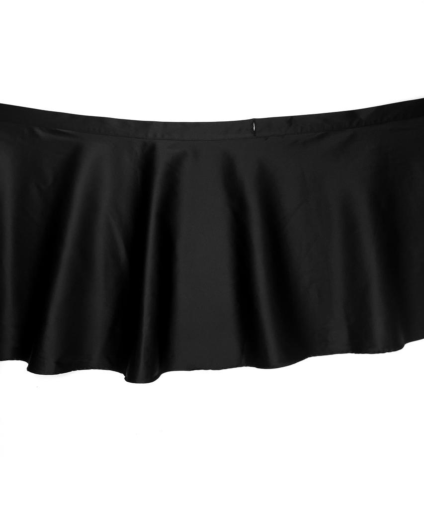Black Crush Satin Mini Wrap Skirt