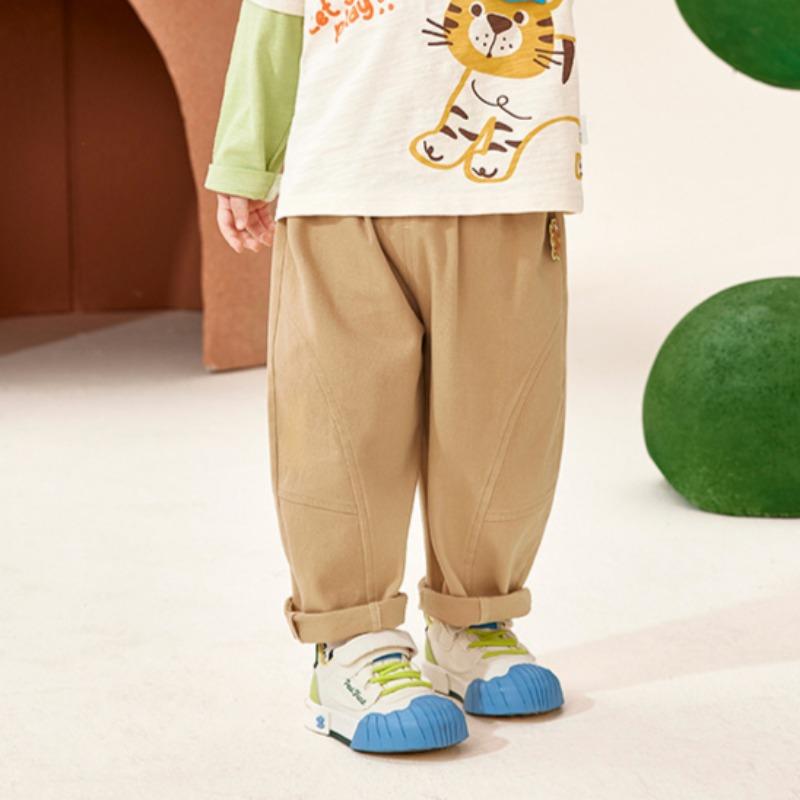 Весна и осень Новые детские свободные универсальные повседневные тканые брюки