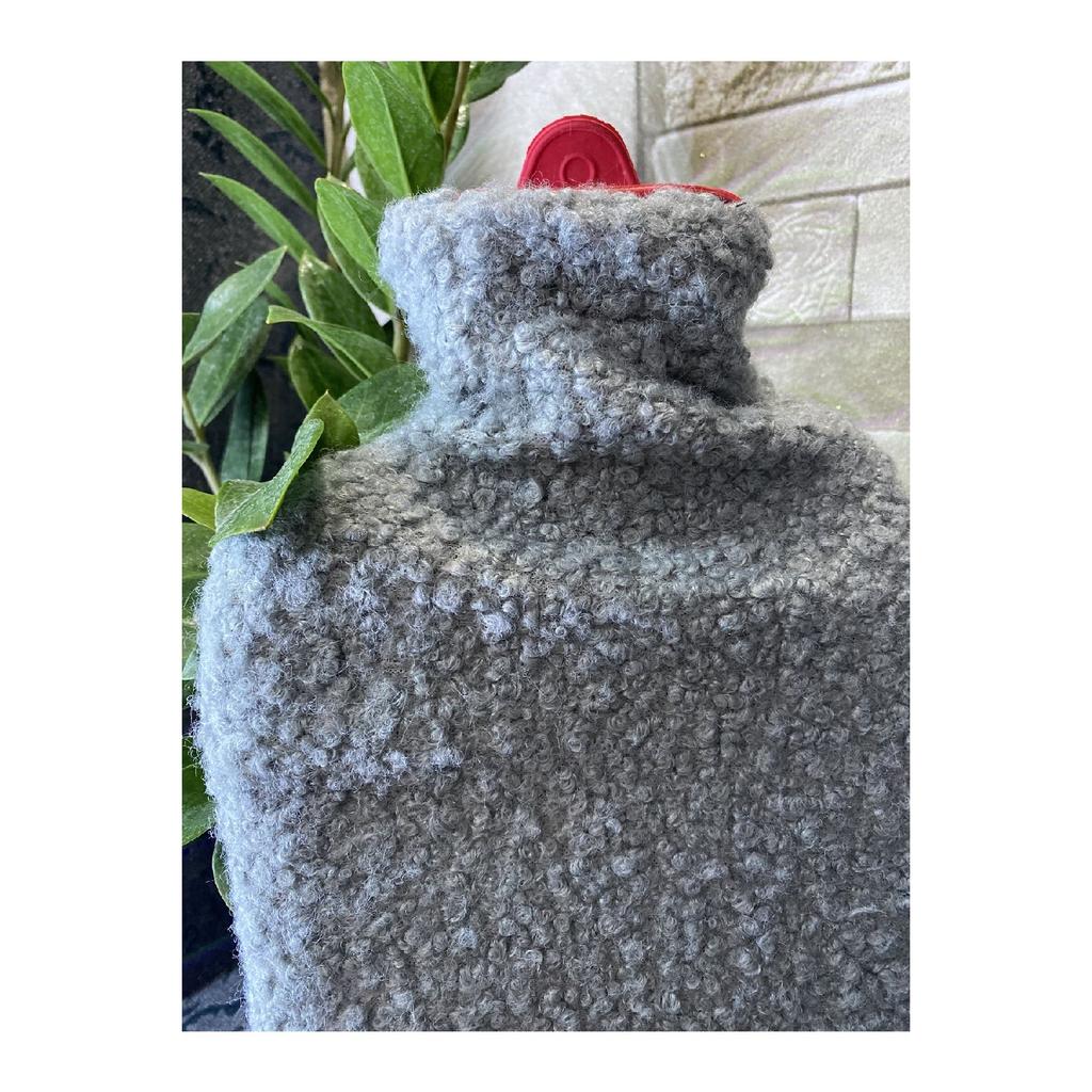 Teddy Fabric Gray Hot Water Bag