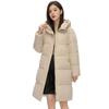 Hooded Down Jacket for Women Knee Length Medium Length Loose Large Size Winter Thickened Jacket