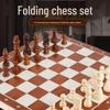 Solid Wood Foldable Double Queen Chess Set for Adults & Children