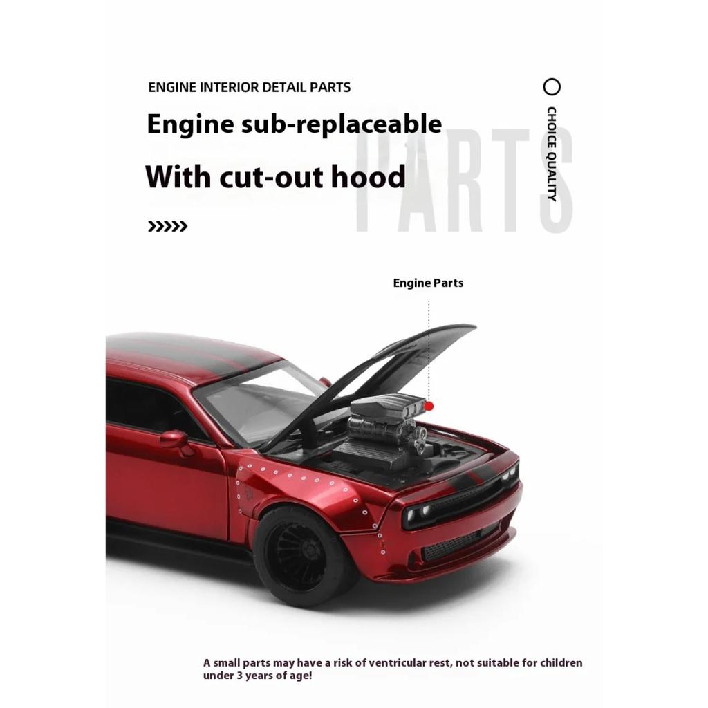 1/36 Dodge Challenger SRT Jailbreak Собранная версия Металлическая машина Литые модели и игрушечные транспортные средства Модель автомобиля Игрушечная модель автомобиля для детей