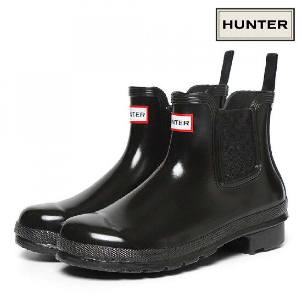 Hunter Original Gloss Chelsea Rain Boots Blk Wfs2078rgl Blk